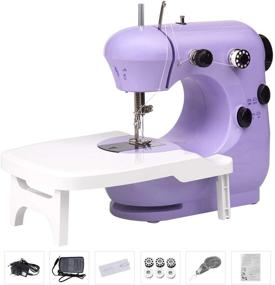 img 4 attached to 🪡 Versatile Bruvoalon Electric Sewing Machine: Lightweight, Portable, and Beginner-Friendly with Double Thread & Night Light - Ideal for Tailoring, Arts, and Crafting (Purple)