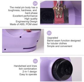 img 1 attached to 🪡 Versatile Bruvoalon Electric Sewing Machine: Lightweight, Portable, and Beginner-Friendly with Double Thread & Night Light - Ideal for Tailoring, Arts, and Crafting (Purple)