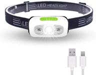 💡 500 lumens usb rechargeable headlamp: lightweight & super bright led running headlamp with sensor switch - waterproof & built-in battery логотип