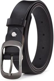 img 4 attached to Chicwe Women's Genuine Leather Belt with Alloy Buckle - From Regular Size to Plus Size Belt