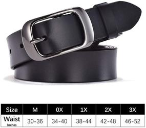 img 2 attached to Chicwe Women's Genuine Leather Belt with Alloy Buckle - From Regular Size to Plus Size Belt