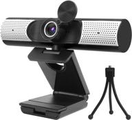 🎥 upgraded 2021 fhd usb webcam with microphone, speaker, privacy cover & tripod-1080p camera for video calling, recording, teaching, conferencing, streaming, and gaming - plug and play logo