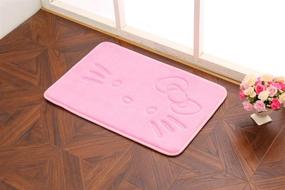 img 3 attached to 🛁 Adorable Pink Cartoon Area Rugs - Super Soft Memory Foam Bath Mat, Non-Slip & Absorbent - Perfect for Bathroom, Kitchen, Doorway - Welcome Mat, 15.75x23.62 Inch