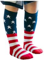 🧦 efanr kids usa flag socks - trendy crew cotton striped and star patterned socks for casual fashion logo