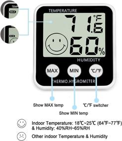 img 3 attached to 🌡️ SoeKoa Digital Thermometer Indoor Hygrometer Humidity Meter Room Temperature Monitor with Large LCD Display and Max/Min Recordings for Home, Car, and Office - Boost Your SEO!