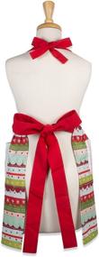 img 2 attached to 🎅 DII Cozy Christmas Holiday Baking Set: Apron Dress, Oven Mitt, Dishtowel, Tote - 4-Piece Collection