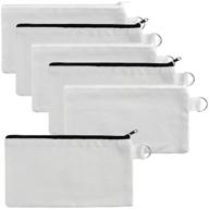 🛍️ baotongle 10 pcs multi-purpose cotton canvas zipper invoice bill bag - white color with black and white zipper - 8.6x4.7'' - buy online! logo