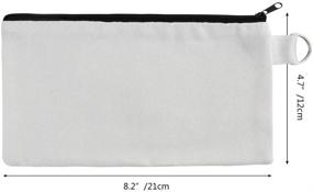img 3 attached to 🛍️ baotongle 10 PCS Multi-Purpose Cotton Canvas Zipper Invoice Bill Bag - White Color with Black and White Zipper - 8.6x4.7'' - Buy Online!