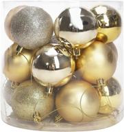 🎄 dn deconation gold christmas ball ornaments, 2.36” champagne shatterproof decorative hanging balls set of 18 - xmas tree decoration, holiday, halloween, wedding party - perfect gift логотип