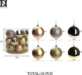 img 3 attached to 🎄 DN DECONATION Gold Christmas Ball Ornaments, 2.36” Champagne Shatterproof Decorative Hanging Balls Set of 18 - Xmas Tree Decoration, Holiday, Halloween, Wedding Party - Perfect Gift