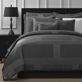 img 4 attached to 🛏️ Gray Jacquard Microfiber Queen 5-piece Comforter Set by Comfy Bedding Frame