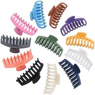 🌼 12 pieces large non-slip hair claw clips, 4.3-inch big banana clips for women girls, strong hold for thick and thin hair logo