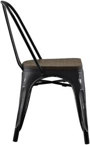 img 3 attached to 🪑 Stylish and Sleek Modway Promenade Industrial Steel Dining Side Chair with Bamboo Seat in Black