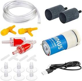 img 1 attached to 🐠 6.5ft Airline Tubing Aquarium Kit - High-quality Air Pump Accessories with Underbridges, Air Stones, Check Valves, Suction Cups, and Connectors