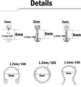 img 3 attached to Ofeiyaa Stainless Cartilage Internal Horseshoe