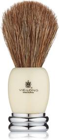 img 3 attached to 🐎 Vie-Long Brown Horse Hair & Ivory Acrylic Silver Shaving Brush: Premium Quality & Classic Design