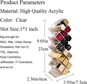 img 3 attached to 💄 Efficient Lip Gloss Holder Organizer: Premium Acrylic Cosmetic Storage Unit for Various Makeup, Accessories - 32 Slots (2 Pack)!