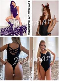 img 2 attached to Aleumdr Swimsuits Training Athletic Monokini Women's Clothing for Swimsuits & Cover Ups