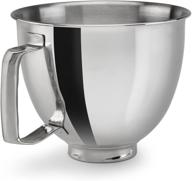 🍲 kitchenaid polished stainless steel bowl: sleek metallic design with convenient handle logo