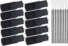 img 4 attached to Bulk Pack of 10 1GB USB Flash Drives | Metal Swivel Thumb Drives | USB 2.0 Memory Sticks | Foldable Data Storage | Kepmem Metal Jump Drive | 1 GB Pendrive | Black Zip Drive for Business Clients | Gift