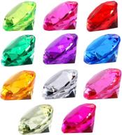 💎 deodari 65pcs multi-colored acrylic gems plastic gemstones for pirate treasure party decoration, table decorations, vase filler, fish tank, and more (multi color) logo