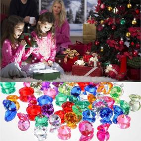 img 1 attached to 💎 DEODARI 65pcs Multi-Colored Acrylic Gems Plastic Gemstones for Pirate Treasure Party Decoration, Table Decorations, Vase Filler, Fish Tank, and More (Multi Color)