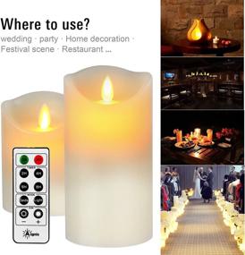 img 2 attached to 🕯️ Realistic Flameless Candles Set of 5 by Aignis - Remote Timer, Flickering Battery-powered LEDs