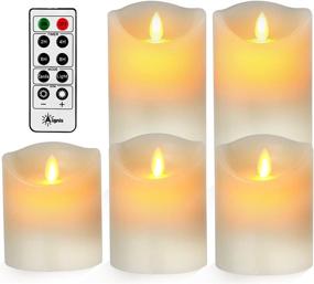 img 3 attached to 🕯️ Realistic Flameless Candles Set of 5 by Aignis - Remote Timer, Flickering Battery-powered LEDs