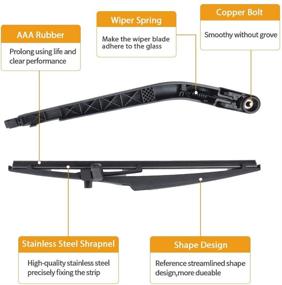 img 3 attached to 🚗 MIKKUPPA Rear Wiper Arm Blade Assembly Replacement for 4Runner 2003-2009 - All-Season Natural Rubber Back Windshield Wiper - Improved Cleaning for Windows