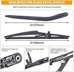 img 2 attached to 🚗 MIKKUPPA Rear Wiper Arm Blade Assembly Replacement for 4Runner 2003-2009 - All-Season Natural Rubber Back Windshield Wiper - Improved Cleaning for Windows