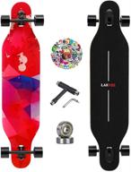 lakvee longboard: stake longboard for beginners and professionals - high-end design, 41-inch downhill, 9-ply canadian maple cruiser for cruising and free-style logo