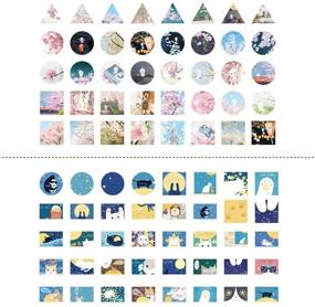 img 3 attached to 🎀 Kawaii Paper Sticker Set (240 Pieces, 6 Box) - Cat, Starry Sky, Romantic Sakura, Vintage Floral, Nature Bird, Ink Painting, Universe, Brightest Star, Constellation Labels - Ideal for Gift Wrapping, Scrapbooking