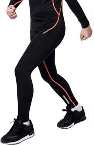 img 4 attached to TERODACO Compression Leggings Soccer Basketball Boys' Clothing