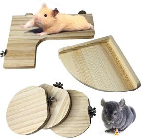 img 4 attached to Hamiledyi Hamster Wooden Platform Rat Circular