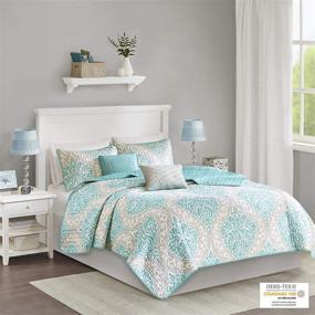 img 3 attached to 🛏️ Intelligent Design ID14-905 Quilt in Aqua for King/California King – Elegant Comfort for Your Bedroom