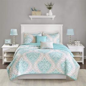 img 4 attached to 🛏️ Intelligent Design ID14-905 Quilt in Aqua for King/California King – Elegant Comfort for Your Bedroom