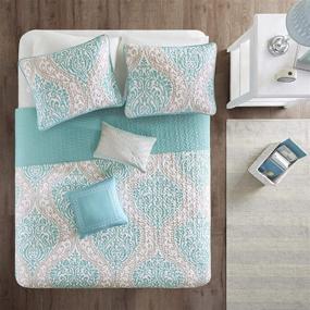 img 2 attached to 🛏️ Intelligent Design ID14-905 Quilt in Aqua for King/California King – Elegant Comfort for Your Bedroom