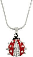 falari ladybug necklace rhinestone polished logo