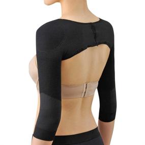 img 4 attached to Ausom Women's Slimming Compression Long Sleeve Arm Shaper: Achieve a Slimmer and Toned Look with this Back and Shoulder Wrap Shaperwear