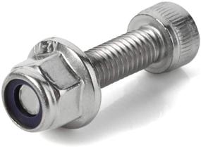 img 2 attached to 🔩 M10-1.5 Hex Flange Nylon Insert Lock Nuts, DIN 6926, Stainless Steel 18-8 (304), Bright Finish, Pack of 5