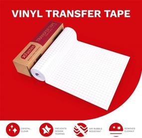 img 3 attached to 🎨 XFasten Clear Transfer Tape for Vinyl, 12-inch x 100-feet Transparent Medium-Tack Vinyl Transfer Sheet Roll with Red Alignment Grid – Perfect for Self-Adhesive Vinyl Sheet Signs and Sticker Decals, Easy to Weed