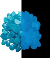 🪨 200pcs blue novavojo glow in the dark garden rocks pebbles for crafts, outdoor decor, fish tanks, flower pots, aquarium, stepping stones логотип