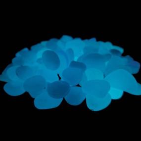 img 2 attached to 🪨 200PCS Blue NOVAVOJO Glow in The Dark Garden Rocks Pebbles for Crafts, Outdoor Decor, Fish Tanks, Flower Pots, Aquarium, Stepping Stones