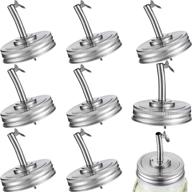 🍶 convenient & versatile 8-piece mason jar oil spout lid set logo