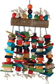 img 4 attached to 🦜 Bell-Adorned Hanging Bamboo Log Bird Toy: Featherland Paradise, Vibrant & Engaging Avian Playground