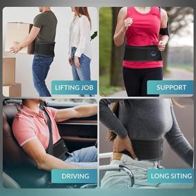 img 3 attached to 👍 MODVEL Back Brace Support - Breathable Waist Lumbar Lower Back Belt with Lumbar Pad for Men & Women, Immediate Relief from Back Pain, Herniated Disc, Sciatica, Scoliosis & More!