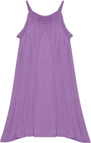 img 2 attached to 👗 Violet Ruffled Halter Swing Dress - Girls' Clothing