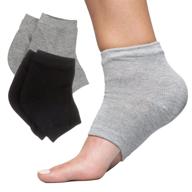 🔹 zentoes moisturizing heel socks - 2 pairs of gel lined toeless spa socks for overnight healing and treatment of dry, cracked heels (regular, gray and black) logo