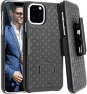 📱 fingic iphone 11 pro case - slim combo shell with kickstand, swivel belt clip holster - shockproof & rugged full-body protective cover for apple iphone 11 pro 5.8" 2019, black logo