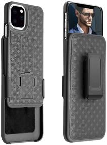 img 3 attached to 📱 Fingic iPhone 11 Pro Case - Slim Combo Shell with Kickstand, Swivel Belt Clip Holster - Shockproof & Rugged Full-Body Protective Cover for Apple iPhone 11 Pro 5.8" 2019, Black